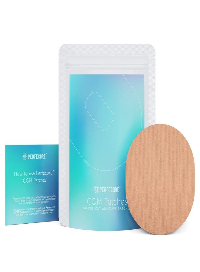 Perfecore Adhesive Bandage Patches Compatible with Freestyle Libre Enlite Guardian (30-Pack) – Waterproof, Sweatproof Continuous Glucose Monitor Sensor Cover Tape – Diabetes & Diabetic Supplies – Nude - Image 1